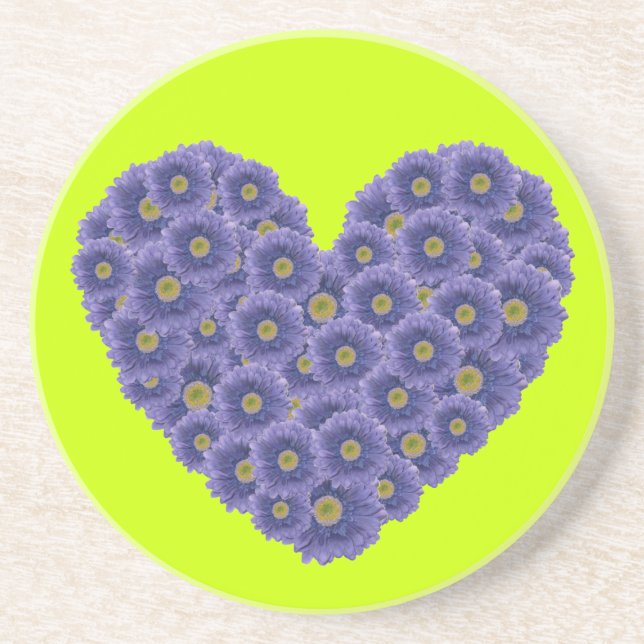 Gerber Daisy Heart Coaster (Front)