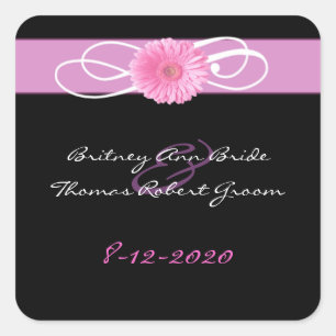 Gerber Daisy Wedding Envelope Seals
