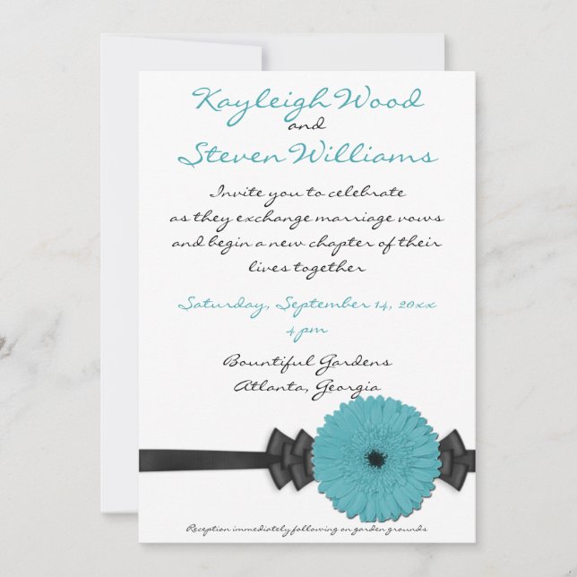 Gerber Daisy Wedding Invitation (Front)
