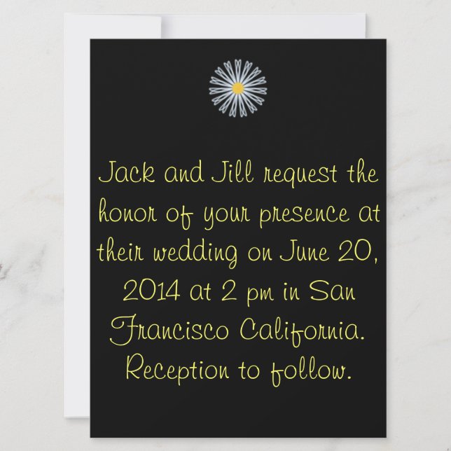 Gerber Daisy Wedding Invitation (Front)