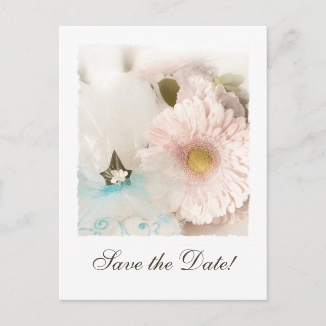 Gerber Daisy Wedding Save the Date Postcard (Front)