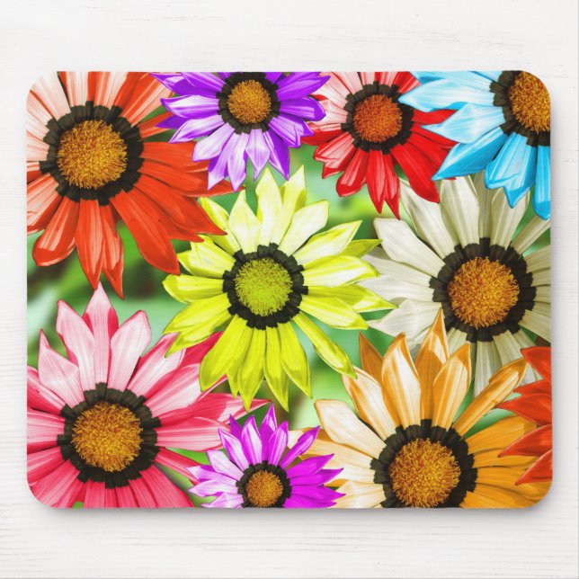 Gerbera colourful flowers mouse pad (Front)