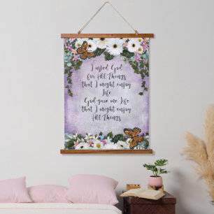 Gerbera Daisies and Butterflies Inspirational  Hanging Tapestry