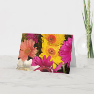 Gerbera Daisies Birthday Card Template