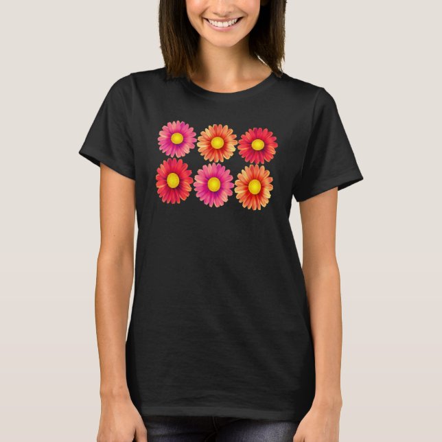 Gerbera Daisies Cute Happy Classic Spring Flower T-Shirt (Front)