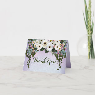 Gerbera Daisies Folded Thank You Card