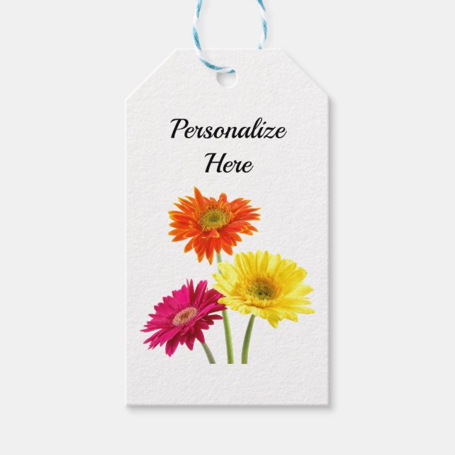 Gerbera Daisies   Gift Tags (Front)