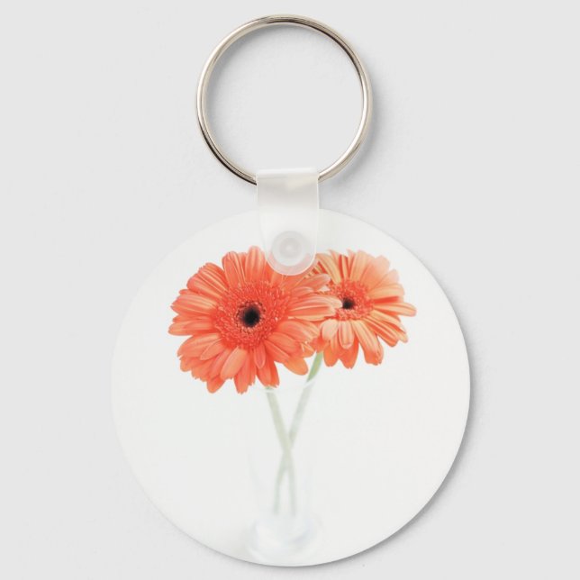 Gerbera Daisies, Orange Key Ring (Front)