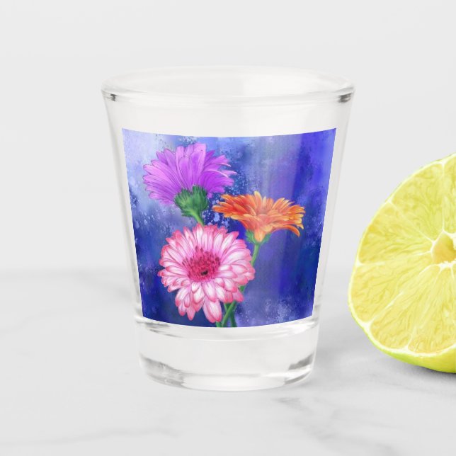 Gerbera Daisies Shot Glass (Front)