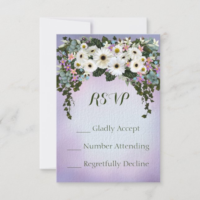 Gerbera Daisies Swag RSVP Card (Front)