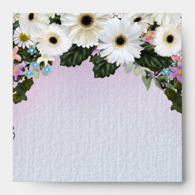 Gerbera Daisies Swag Wedding Envelope (Front)