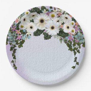 Gerbera Daisies Swag Wedding  Paper Plate