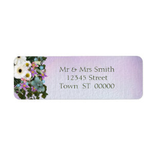 Gerbera Daisies Swag Wedding  Return Address Label