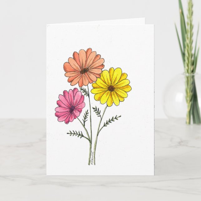 Gerbera daisy -  any occasion - send a smile card (Front)