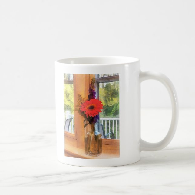 Gerbera Daisy by Kitchen Window Coffee Mug (Right)