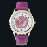 Gerbera Daisy Flower Girl Pink Watch<br><div class="desc">Wedding Flower Girl Pink Gerbera Daisy watch,  this watch makes the perfect wedding thank you gift for a special little flower girl.  Personalise with a name to make it extra special.</div>