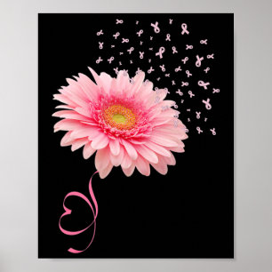 Gerbera Daisy Flower Ribbon Pollen Breast Cancer M Poster