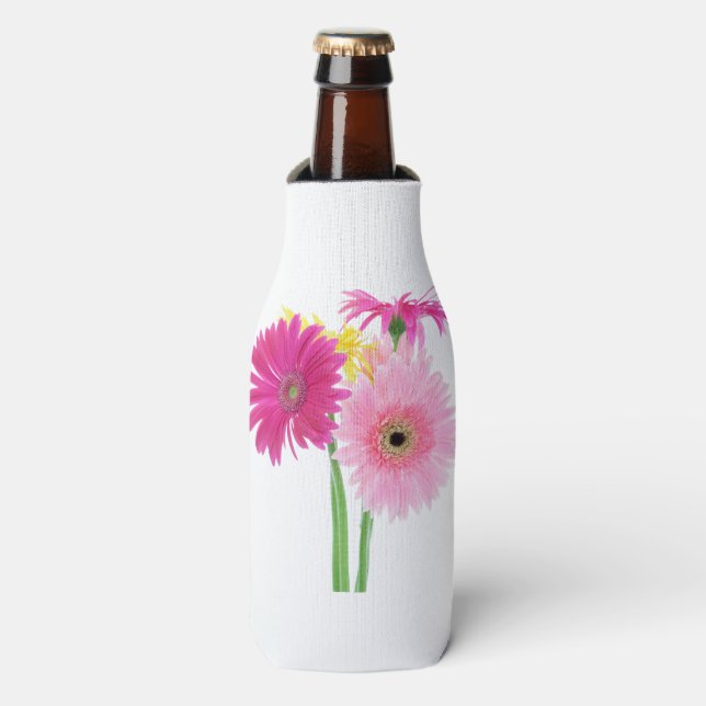 Gerbera Daisy Flowers Bottle Cooler (Bottle Front)