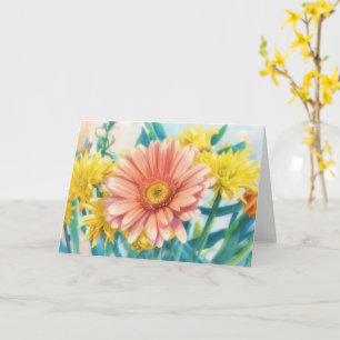 Gerbera Daisy Flowers Floral Art Note Card