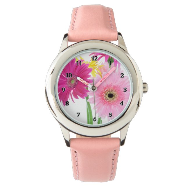 Gerbera Daisy Flowers Watch (Front)