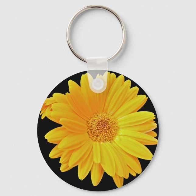 Gerbera Daisy (Gerbera hybrida) - Yellow Key Ring (Front)