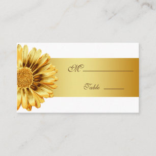 Gerbera Daisy Gold Place Card for Occasion Wedding