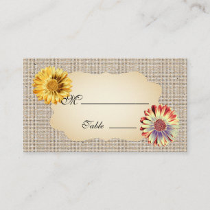 Gerbera Daisy Gold Place Card for Occasion Wedding