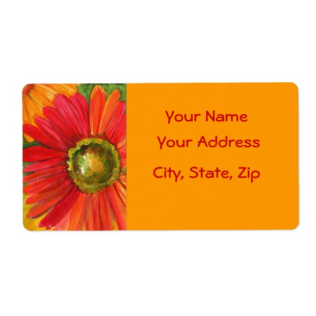 Gerbera Daisy Label (Front)