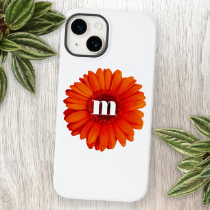 Gerbera Daisy Monogram Initial iPhone 14 Case