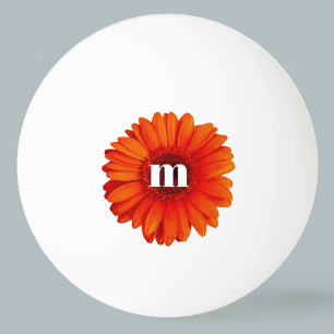 Gerbera Daisy Monogram Initial Ping Pong Ball