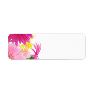 Gerbera Daisy Piink Flowers Return Address Label