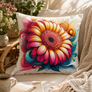 Gerbera Daisy Pillow for Garden-Inspired Comfort