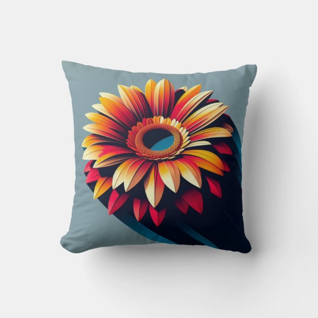 Gerbera Daisy Pillow for Garden-Inspired Comfort (Front)