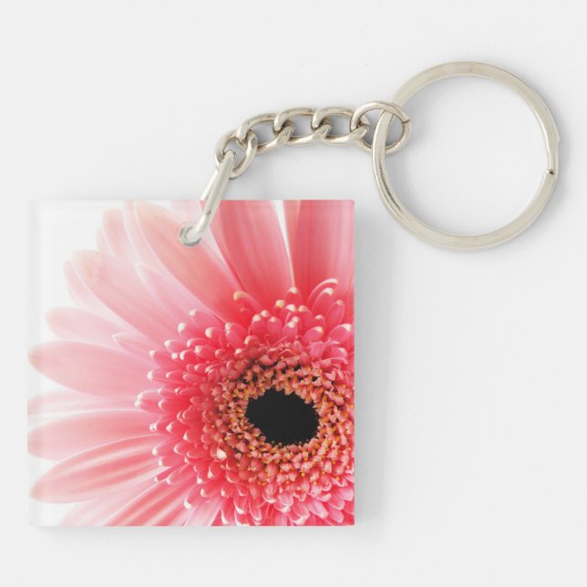 Gerbera Daisy Poster Key Ring (Back)