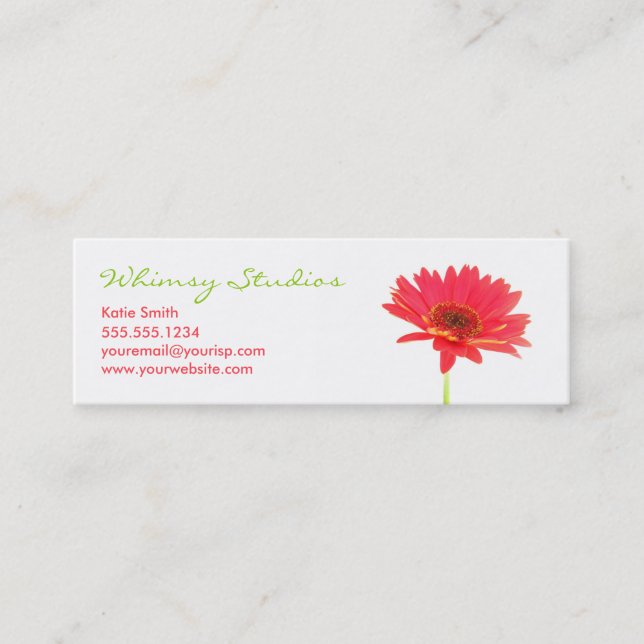 Gerbera Daisy Profile Business Card (Front)