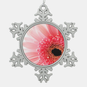 Gerbera Daisy Snowflake Pewter Christmas Ornament