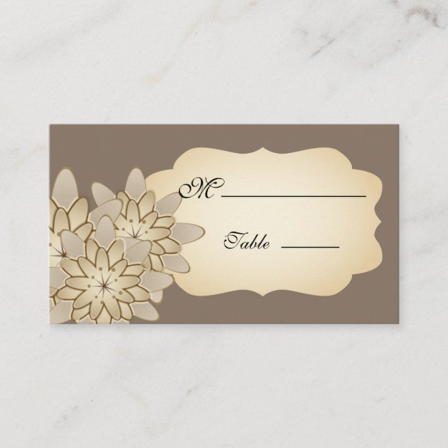Gerbera Daisy Vintage Place Card for Occasion (Front)