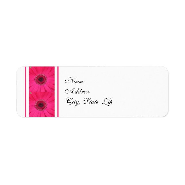 Gerbera Daisy Wedding Return Address Label (Front)