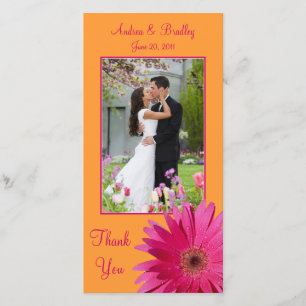Gerbera Daisy Wedding Thank You Photocard Card