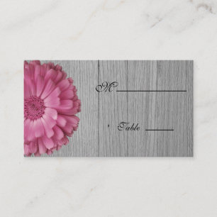 Gerbera Daisy Wood Place Card for Wedding Occasion