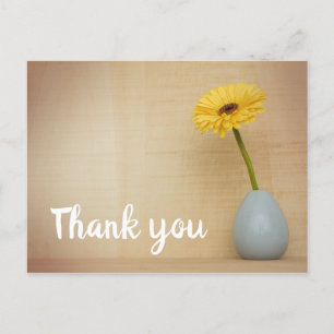 Gerbera Daisy Yellow Spring Flower Thank You Postcard