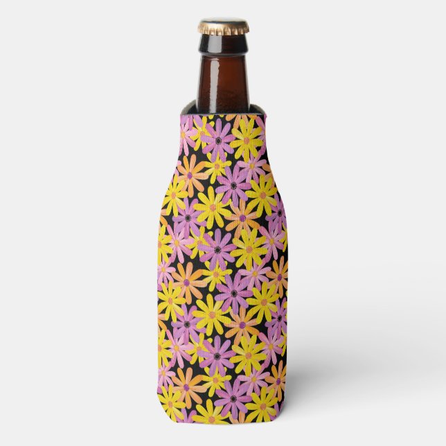 Gerbera flowers pattern, background bottle cooler (Bottle Front)