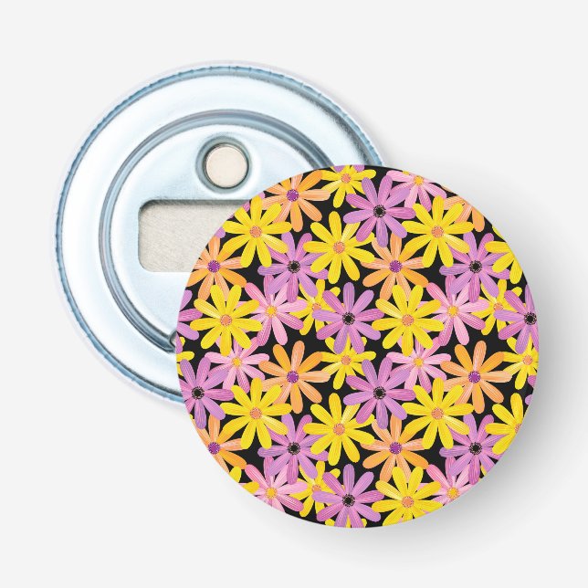 Gerbera flowers pattern, background bottle opener (Front)