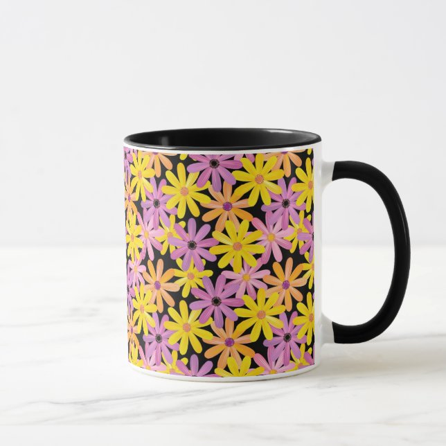 Gerbera flowers pattern, background mug (Right)