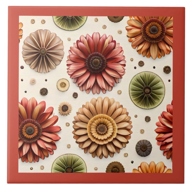 Gerbera Galore  Ceramic Tile (Front)