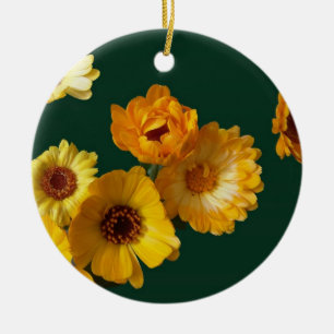 Gerbera greetings ceramic ornament