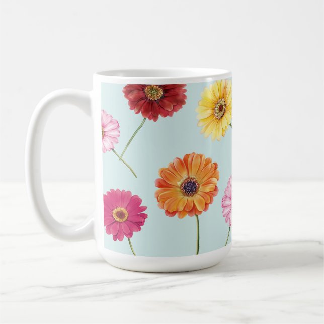 Gerbera,pink,red,orange,yellow  coffee mug (Left)