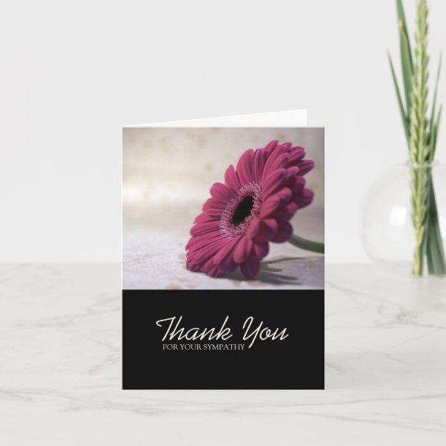 Gerbera Sympathy Thank You Note Card 1 (Front)
