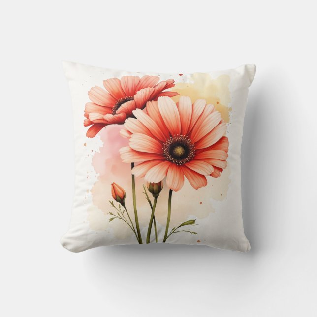 Gerbera Throw Pillow (Front)