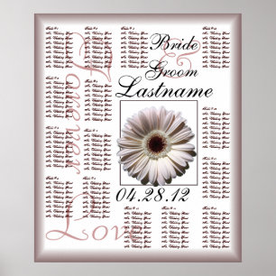 Gerbera White Daisy Wedding Guest Seating Chart